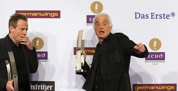 Jimmy Page und John Paul Jones nahmen den Preis entgegen. Robert Plant war leider nicht mit von der Partie. An ihm scheitert ein dauerhaftes Comeback der großartigen Band.