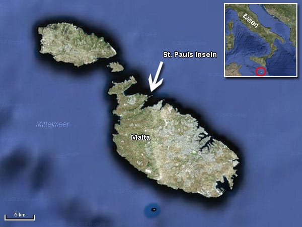 Die Inseln liegen vor der Ostküste Maltas.