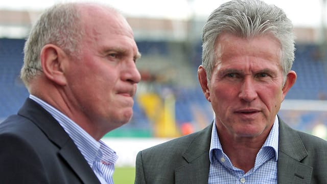 Uli Hoeneß (li.) und Jupp Heynckes gehen in der kommenden Saison getrennte Wege.
