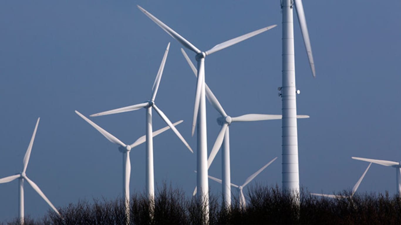 Windpark in der Nähe von Brüssow in Mecklenburg-Vorpommern