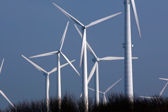 Windpark in der Nähe von Brüssow in Mecklenburg-Vorpommern