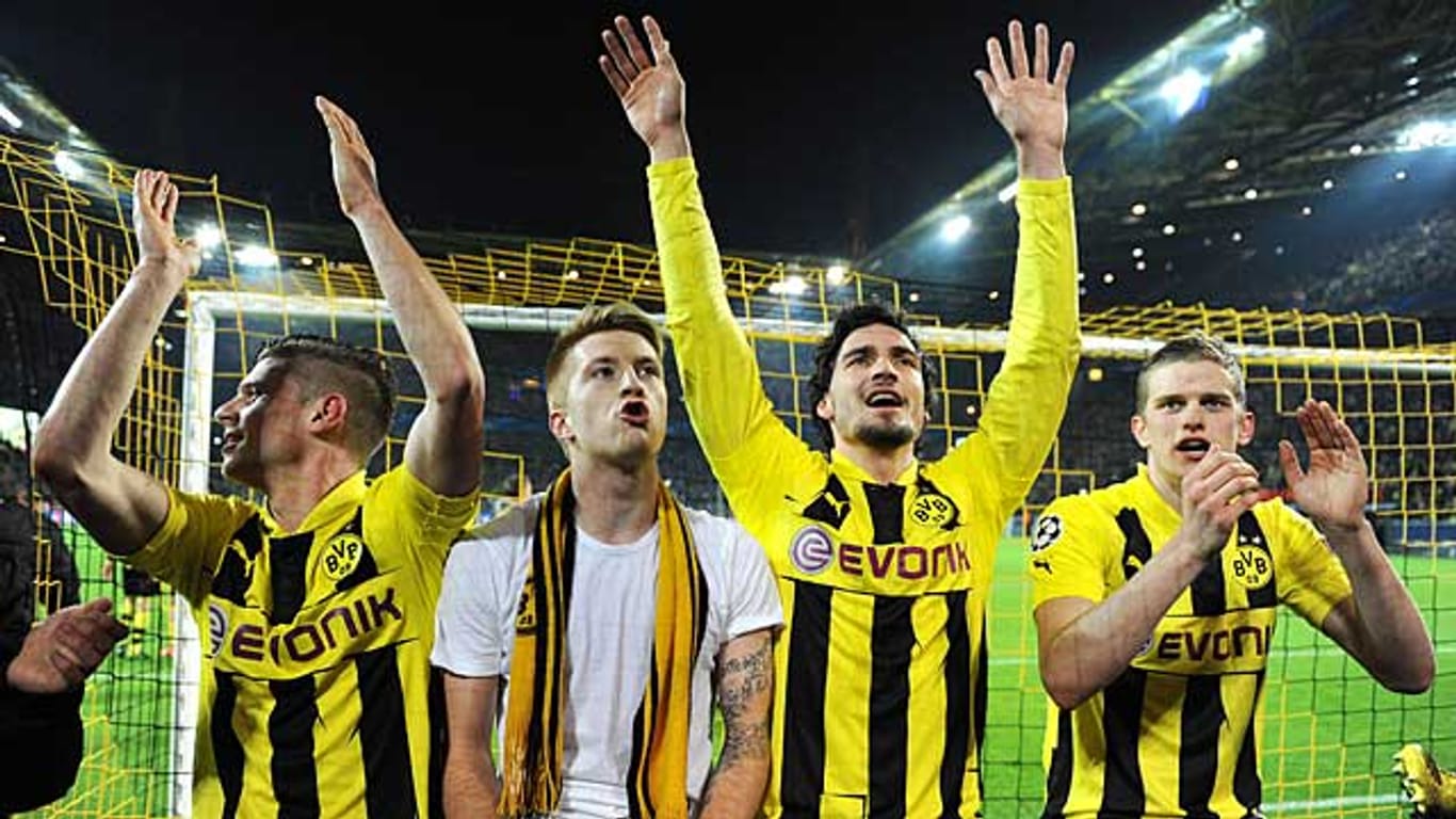 Feiern die Spieler von Borussia Dortmund auch nach dem Champions-League-Halbfinale gegen Real Madrid?