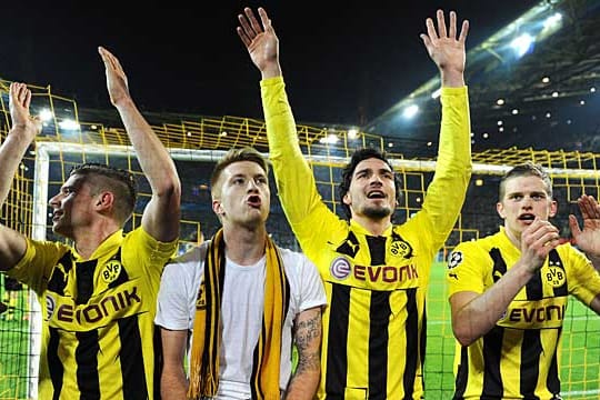 Feiern die Spieler von Borussia Dortmund auch nach dem Champions-League-Halbfinale gegen Real Madrid?