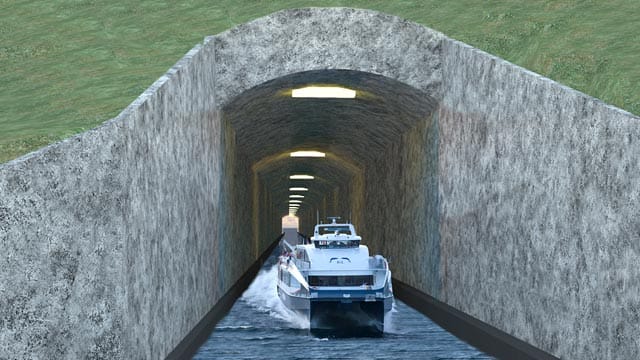Der "Stad Skipstunnel" soll durch einen Berg zwei Fjorde verbinden.