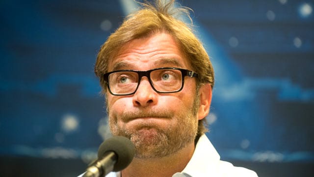Jürgen Klopp auf der Pressekonferenz nach Bekanntgabe des Götze-Wechsels.