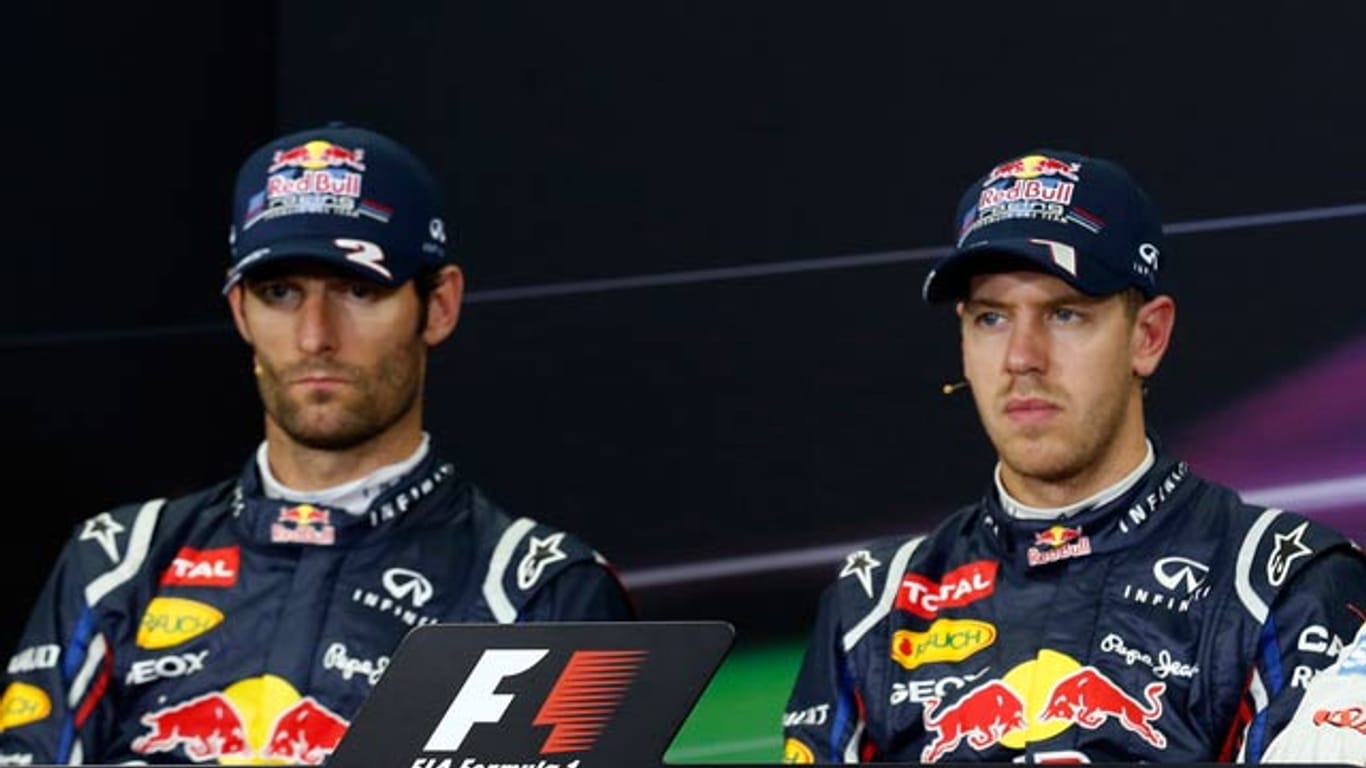 Die Teamkollegen Sebastian Vettel (re.) und Mark Webber sind nicht die größten Freunde.