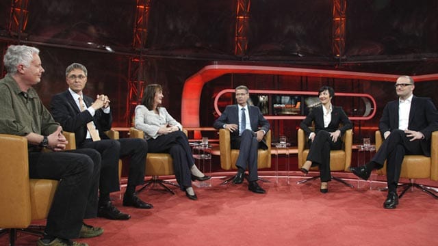 Von links nach rechts: Hendrik Schneider, Jürgen Graalmann, Sonia Seymour Mikich, Günther Jauch, Andrea Grebe und Jens Spahn