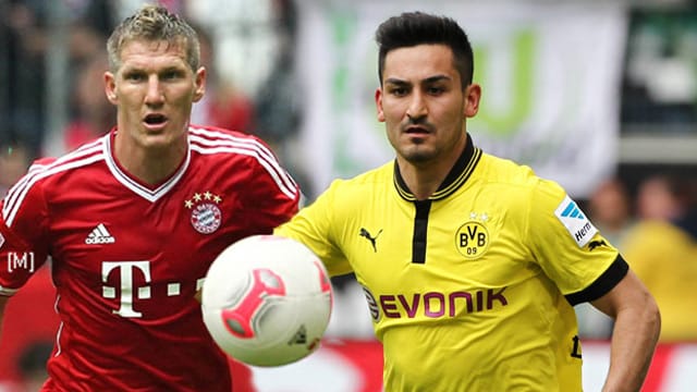 Entscheidendes Duell im Finale: Münchens Schweinsteiger (li.) gegen Dortmunds Gündogan. Entscheidendes Duell im Finale: Münchens Schweinsteiger (li.) gegen Dortmunds Gündogan.