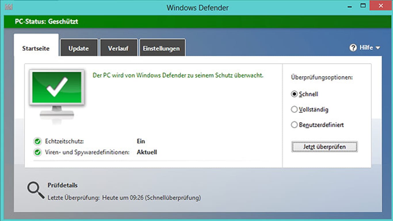 Windows Defender von Windows 8