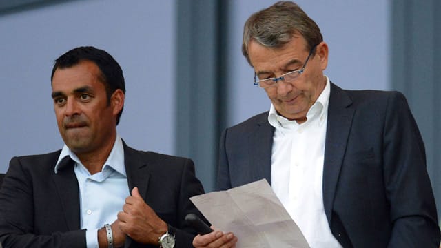 Wolfgang Niersbach (re.) würde Robin Dutt gerne beim DFB halten. Wolfgang Niersbach (re.) würde Robin Dutt gerne beim DFB halten.