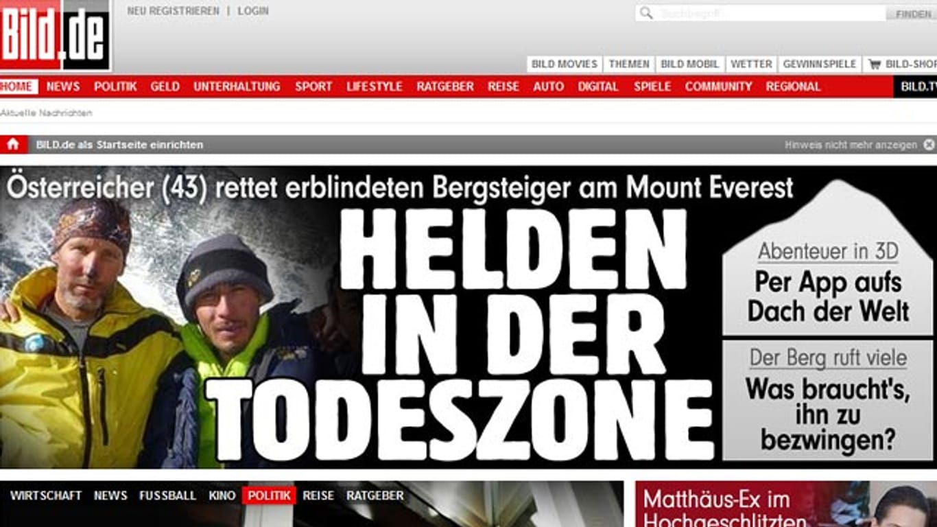 "Bild" online künftig nicht mehr kostenlos