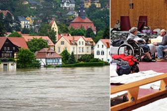 Hochwasser in Dresden, Notunterkunft in Bitterfeld