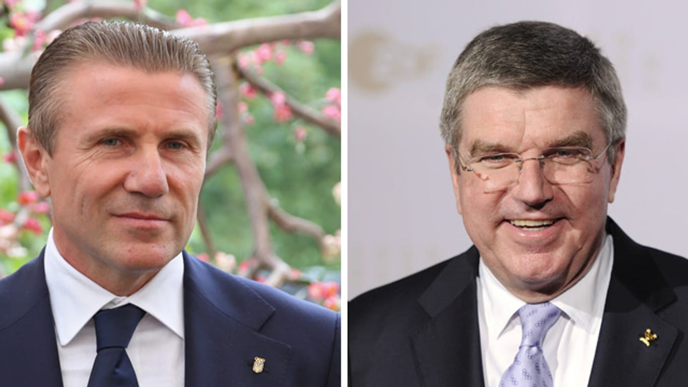 Zwei der aussichtsreichsten Kandidaten für die IOC-Präsidentschaft: der Ukrainer Sergej Bubka (links) und Dr. Thomas Bach aus Deutschland