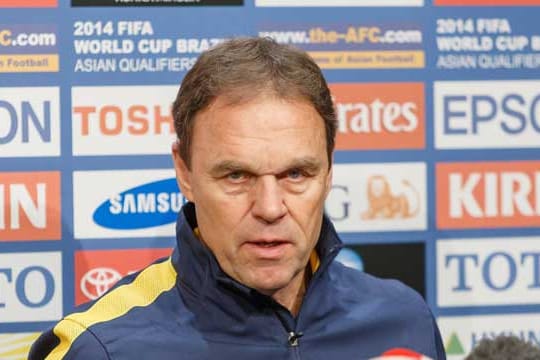 Peinliche Pressekonferenz für Australiens Trainer Holger Osieck.