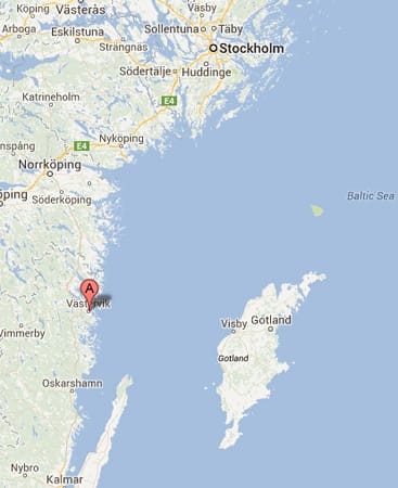 Västervik liegt etwa 300 Kilometer südlich von Stockholm.