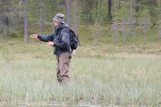 Fliegenfischen in Lappland.