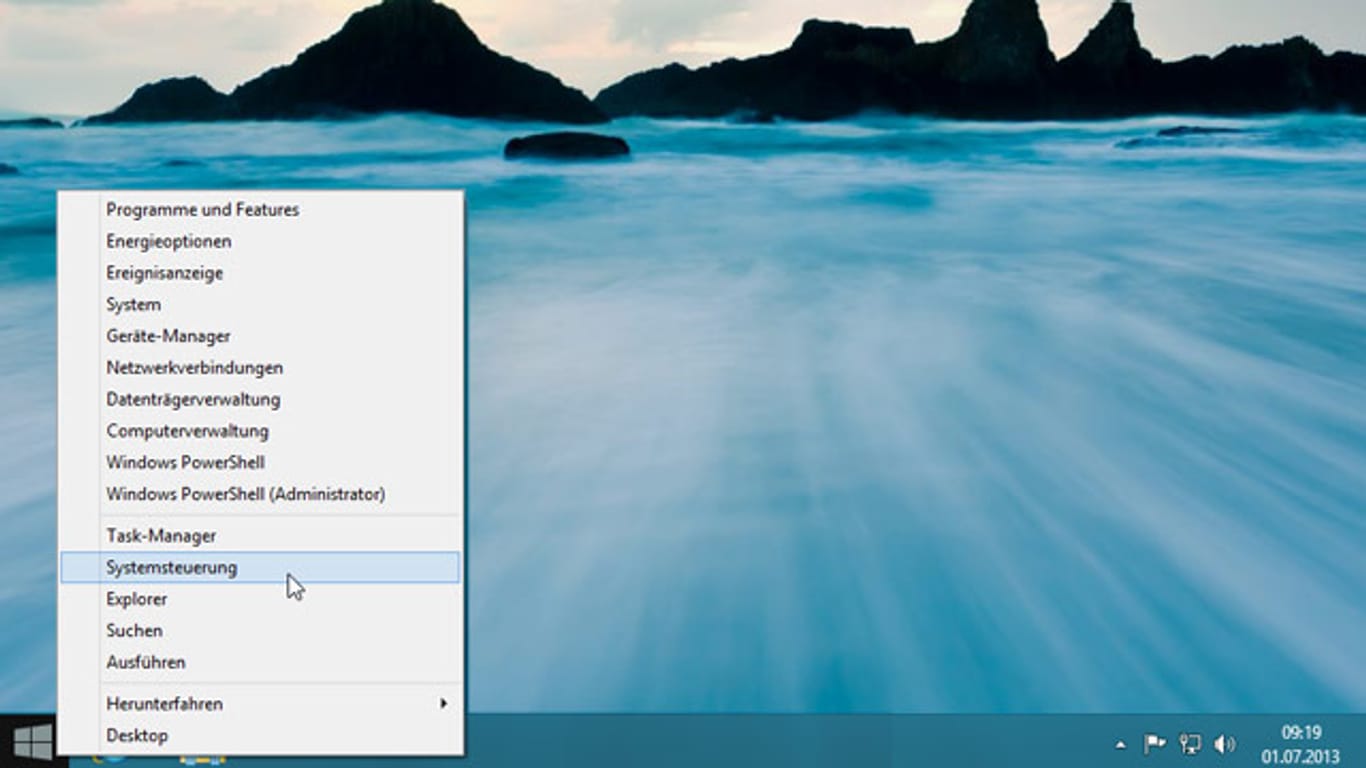 Mini-Startmenü unter Windows 8.1