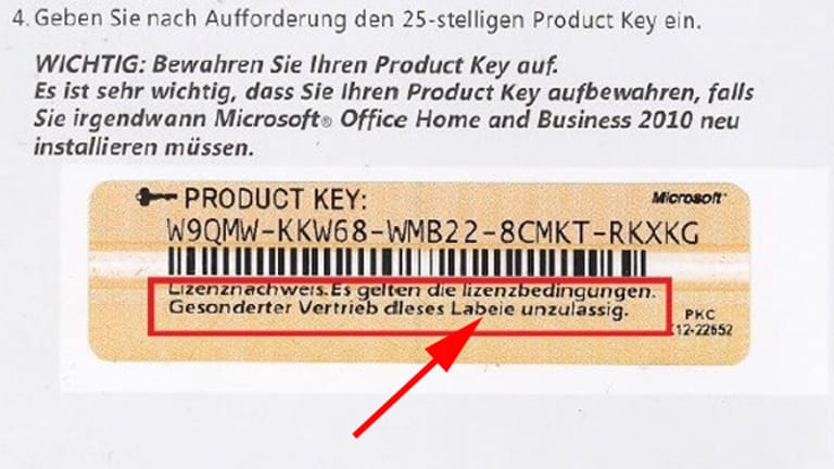 Microsoft Product Key Card