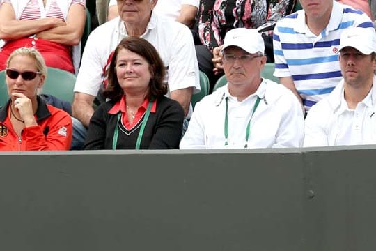 Das Team hinter Sabine Lisick: Barbara Rittner, Elisabeth Lisicki, Richard Lisicki und Wim Fissette.