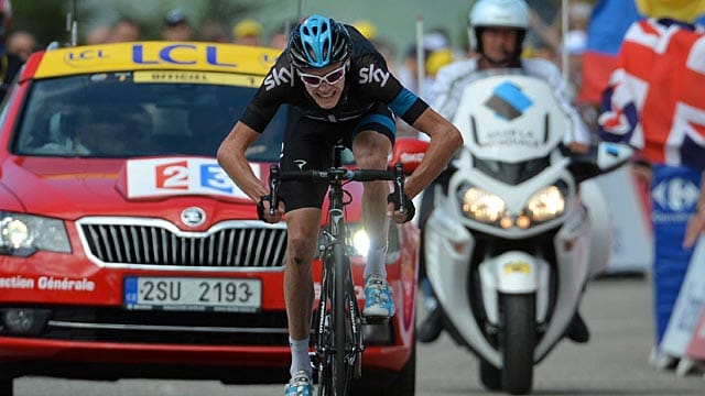 Kraftakt: Christopher Froome hatte den Schlussanstieg der achten Etappe mit Höchsttempo absolviert.