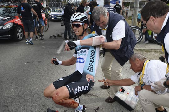 Tony Martin war auf der ersten Etappe schwer gestürzt.