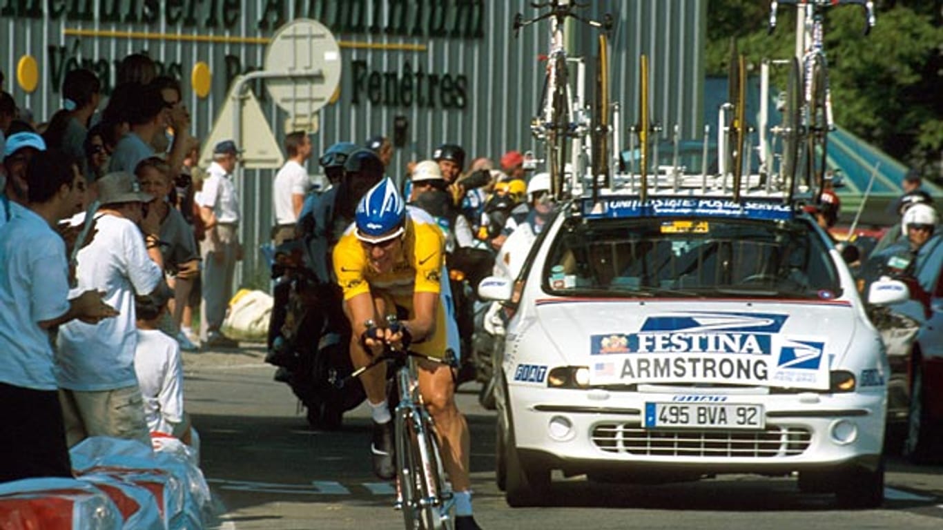 Namensschild: Lance Armstrong war nicht nur wegen seines Gelben Trikots zu erkennen.