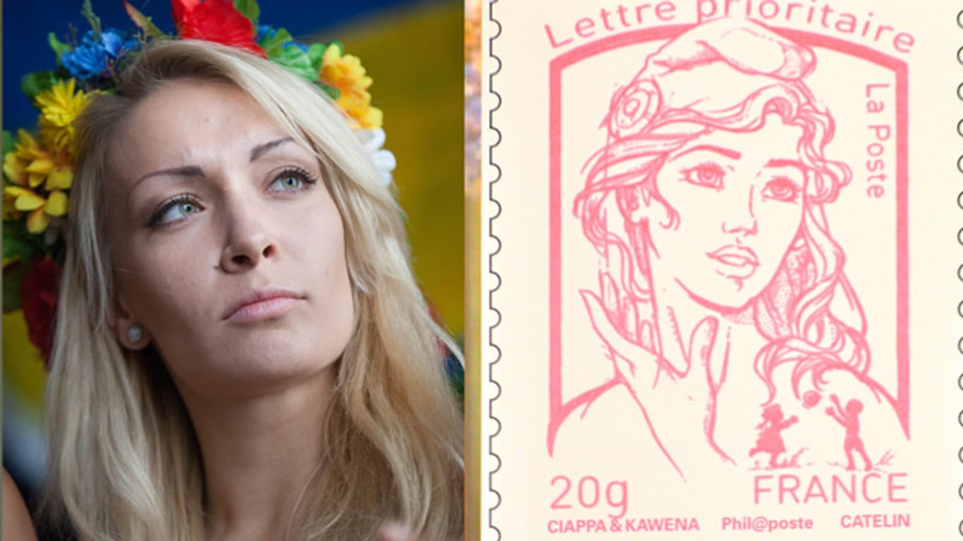 Femen-Aktivistin Inna Schewtschenko diente als Vorbild für die aktuelle Marianne, Frankreichs Nationalfigur