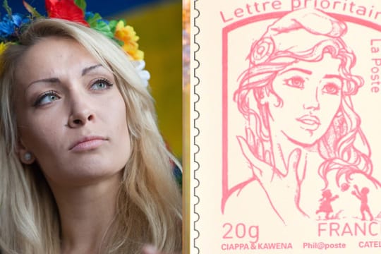 Femen-Aktivistin Inna Schewtschenko diente als Vorbild für die aktuelle Marianne, Frankreichs Nationalfigur