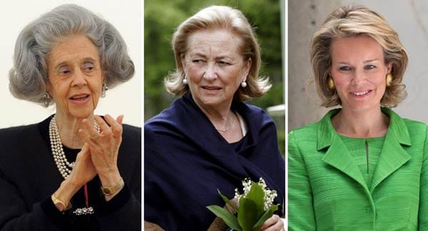 Die drei belgischen Königinnen: Fabiola (85), Paola (75) und Mathilde (40).