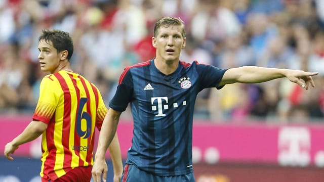 Bastian Schweinsteiger wurde gegen Barcelona in der 67. Minute eingewechselt. Bastian Schweinsteiger wurde gegen Barcelona in der 67. Minute eingewechselt.