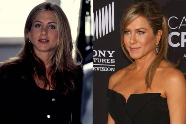Jennifer Aniston war zu "Friends"-Zeiten (links) noch unscheinbar. Heute ist sie ein Hollywood-Star, kann sich vor Rollenangeboten kaum retten. Zudem ist ihre Frisur, der "Rachel"-Cut, der nach ihrer Rolle in der Serie benannt ist, bei vielen Frauen sehr beliebt.
