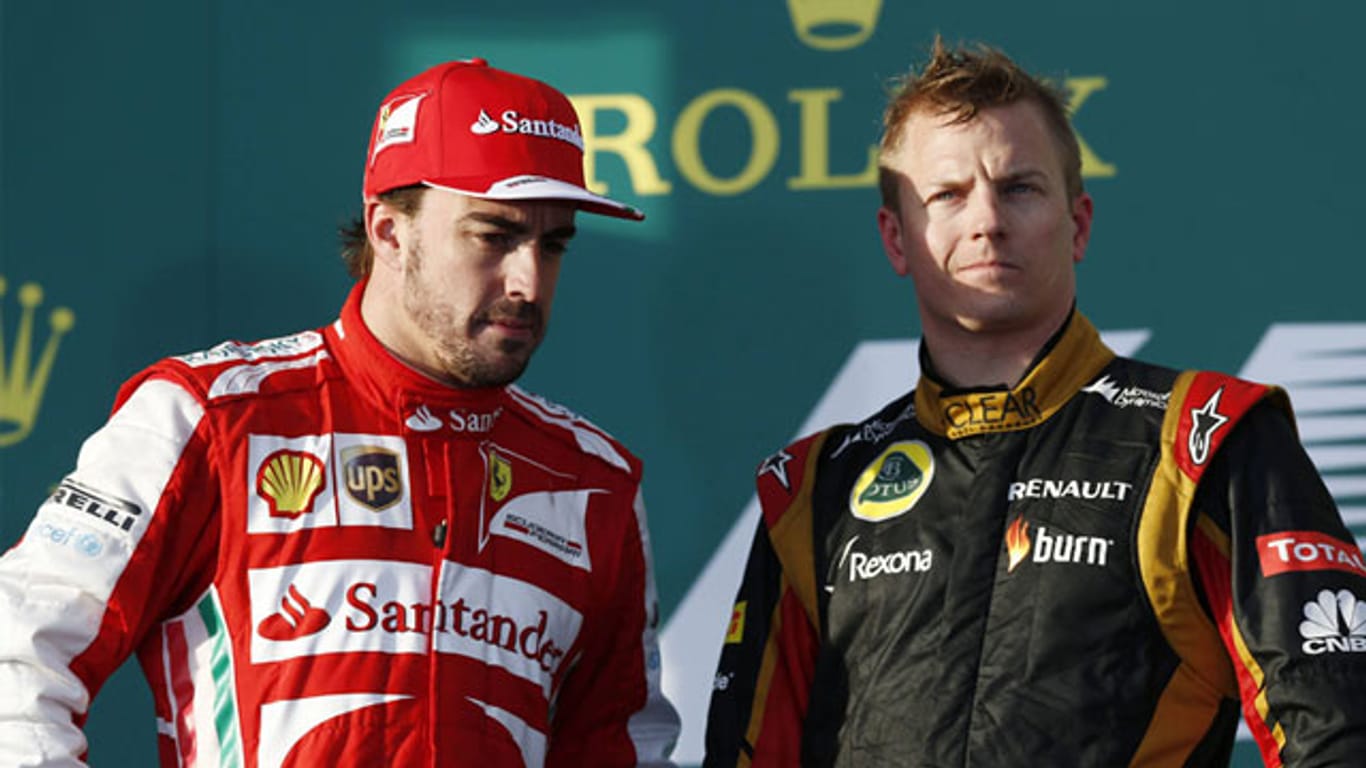 Fernando Alonso (li.) und Kimi Räikkönen werden als neue Kollegen von Weltmeister Sebastian Vettel gehandelt.