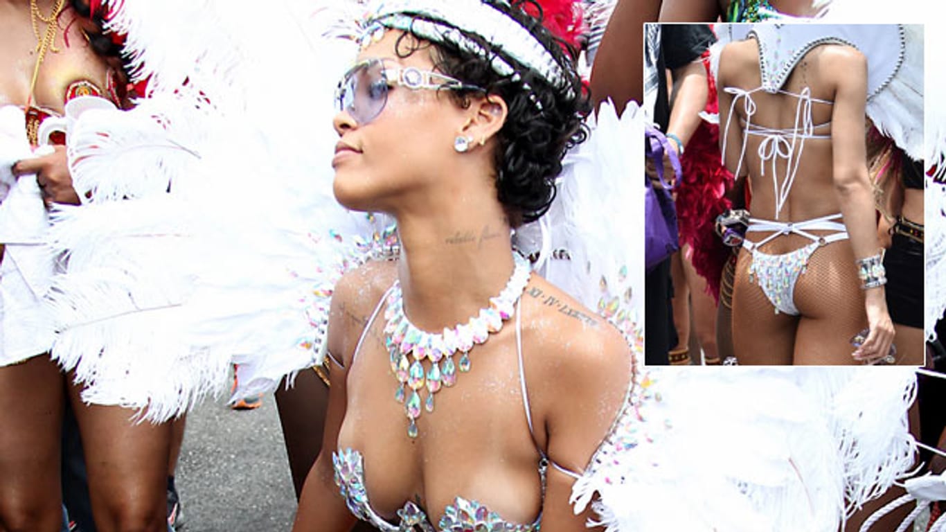 Rihanna tanzte im knappen Outfit beim Karneval in Barbados.