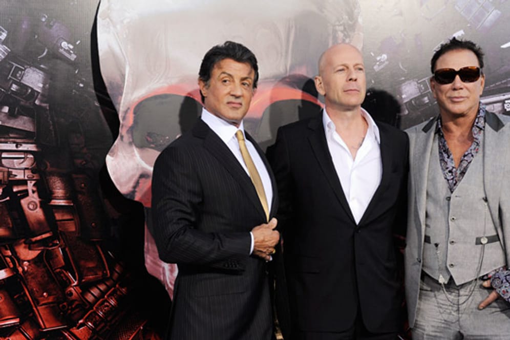 Liegen im Clinch: Sylvester Stallone und Bruce Willis.
