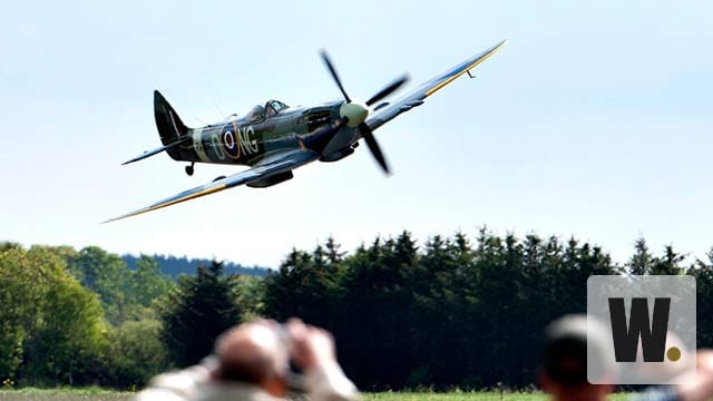 Historische Flugzeuge: Spifire, Messerschmitt und Mustang