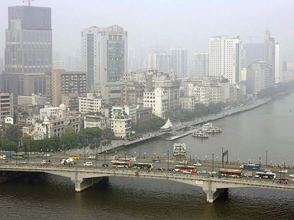 Die chinesische Stadt Guangzhou muss laut Studie noch viel tun, um sich vor Fluten zu schützen.