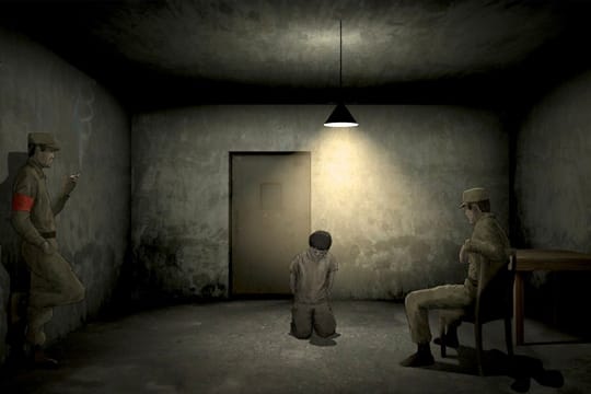 Animierte Szene aus dem Film "Camp 14", der die Biografie von Shin Dong Hyuk erzählt