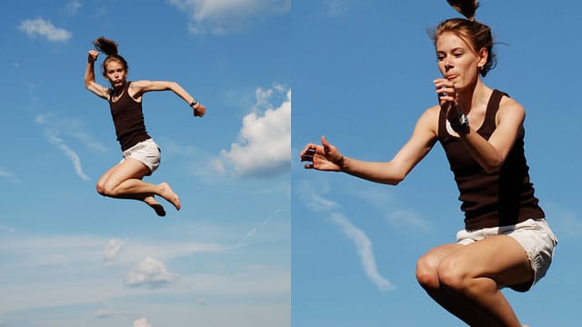 Abnehmen: Trampolinspringen macht Spaß und lässt die Pfunde purzeln.