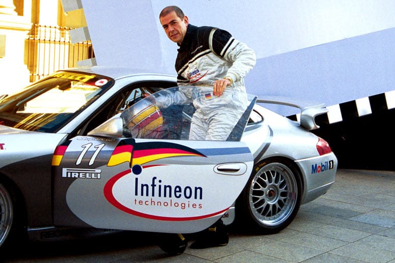 Ulrich Schumacher beim Börsengang von Infineon Technologies im Jahr 2000