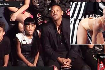 Dieses Foto von Will Smith mit seinen Kindern soll während des Auftritts von Miley Cyrus entstanden sein.