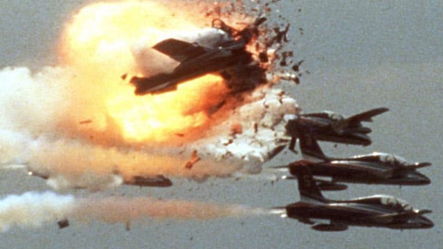 Das Archivbild zeigt die Katastrophe bei der Flugschau in Ramstein am 28.08.1988 Das Archivbild zeigt die Katastrophe bei der Flugschau in Ramstein am 28.08.1988