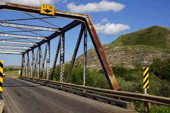 Brücke in den kanadischen Badlands: Unscheinbar, aber Bestandteil eines Weltrekords