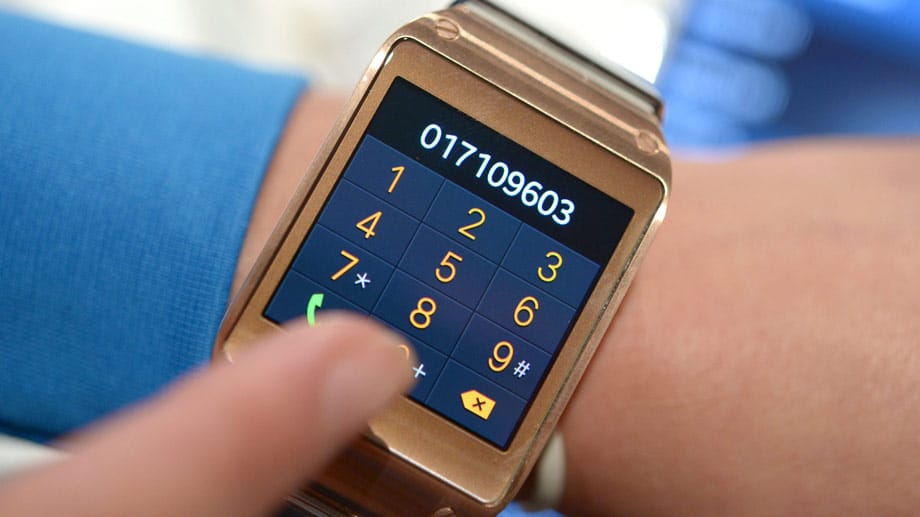 Virtuelles Tastenfeld der Smartwatch Galaxy Gear