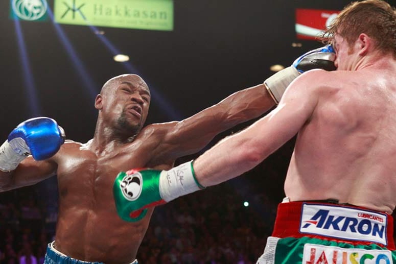 Volltreffer: Floyd Mayweather Junior besiegt in Las Vegas Saul Alvarez.