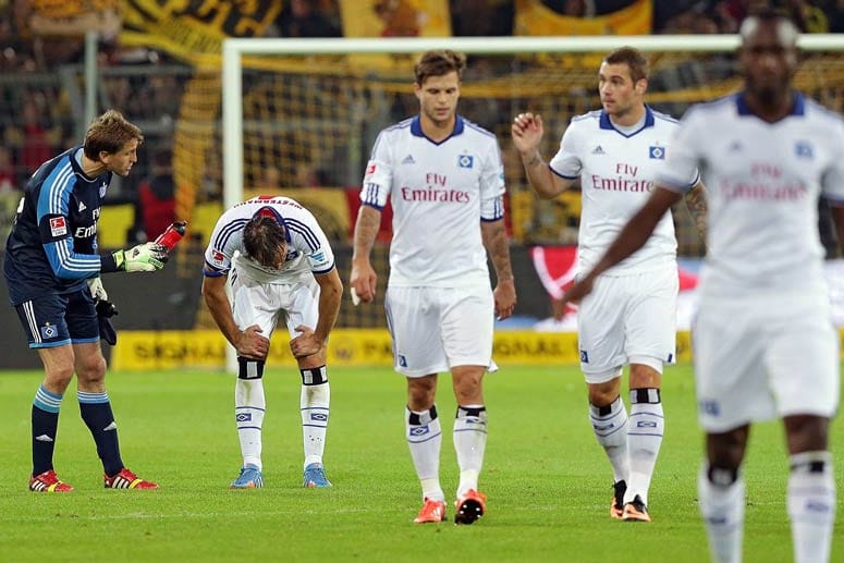 Die HSV-Profis sind nach dem Spiel beim BVB bedient.