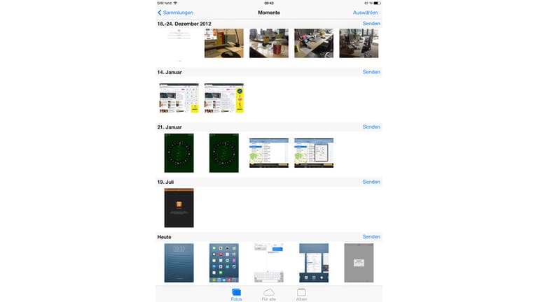 Fotosammlung unter iOS 7