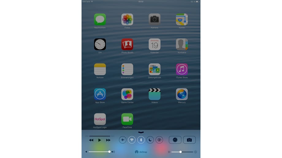 Kontrollzentrum unter iOS 7