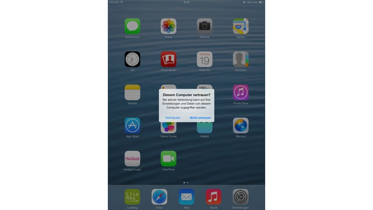 PC-Warnung unter iOS 7