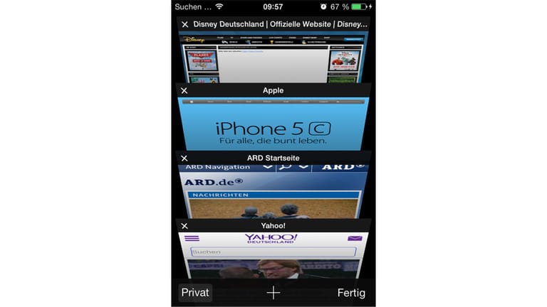 Tab-Ansicht in Safari unter iOS 7