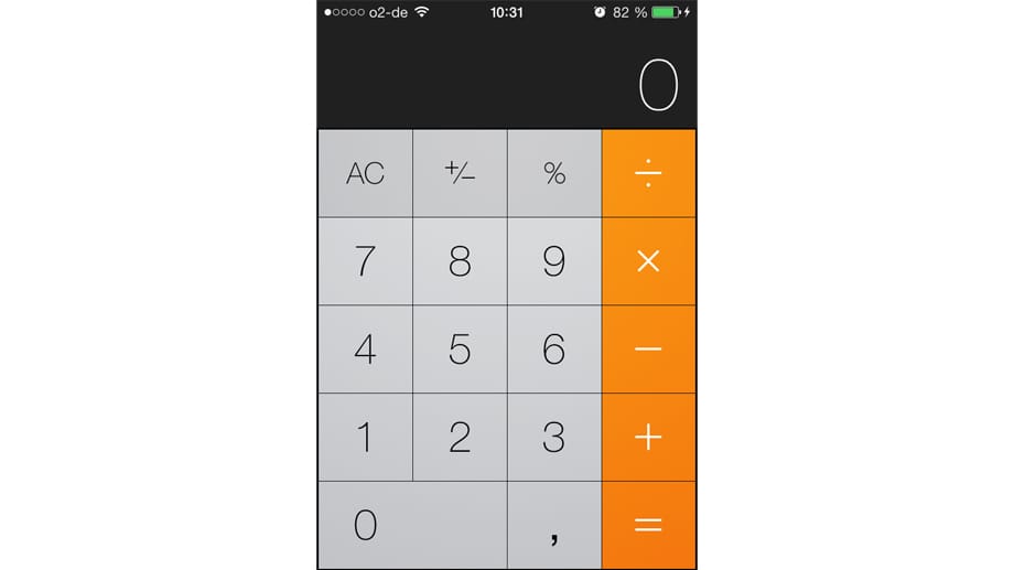 Taschenrechner-App unter iOS 7